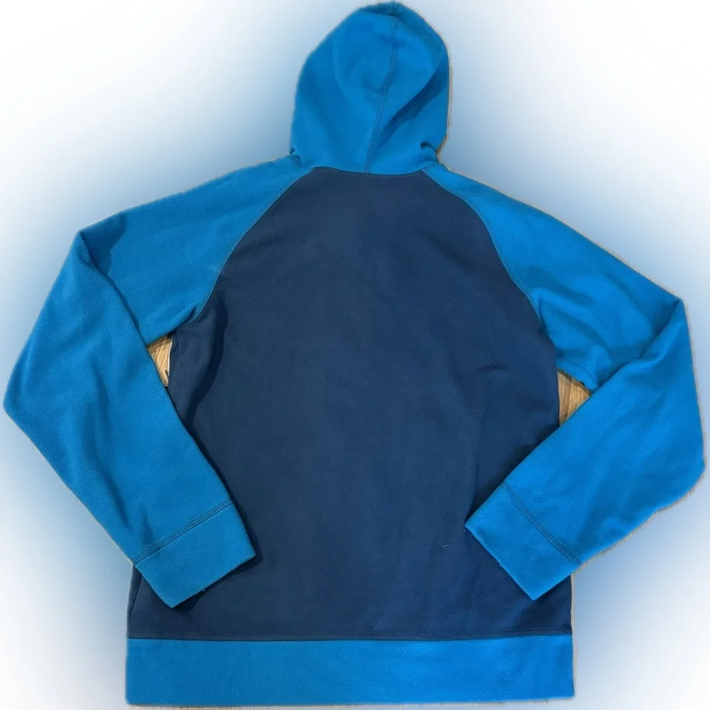 The North Face Boys Blue Hooded Fleece Full Zipper Jacket XL 18/20